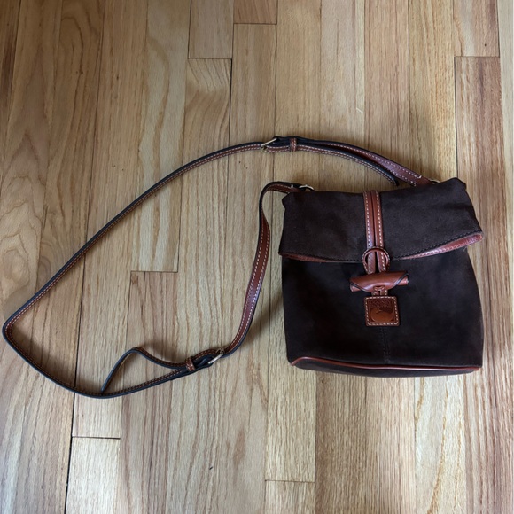Dooney Bourke Brown Leather Crossbody Bag - Picture 1 of 5